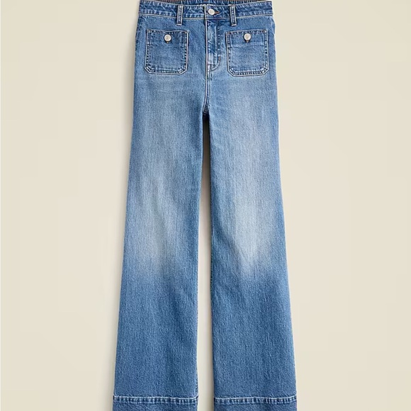 J. Crew NWT High-rise Sailor denim trouser in 1996 semi-stretch - Picture 2 of 10